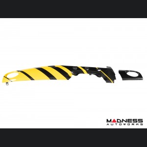 FIAT 500 Custom Dashboard - Carbon Fiber - Yellow Stripes - RHD