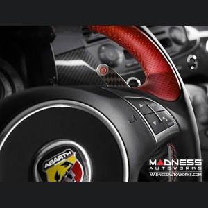 FIAT 500 ABARTH Paddle Shifter Trim Kit - Carbon Fiber - Yellow Candy