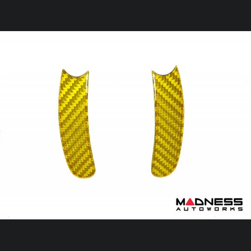 FIAT 500 ABARTH Paddle Shifter Trim Kit - Carbon Fiber - Yellow Candy