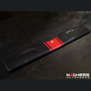FIAT 500 Parcel Shelf - Carbon Fiber - Red Racing Stripe w/ White Scorpion