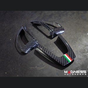 FIAT 500 ABARTH Steering Wheel Trim Set (3 pieces) - Carbon Fiber Italian Racing Stripe