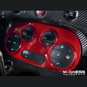 FIAT 500 Temperature Control Panel - Carbon Fiber - Automatic - Red Candy