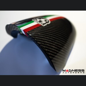 FIAT 500 Instrument Cover - Carbon Fiber - Italian Racing Stripe w/ Black Scorpion  