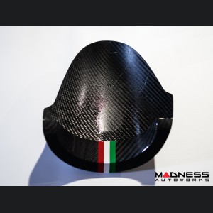 FIAT 500 Instrument Cover - Carbon Fiber - Italian Racing Stripe w/ Black Scorpion  