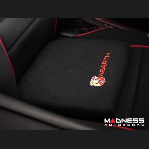 Seat Cushion - Black w/ ABARTH Crest + Logo in Red