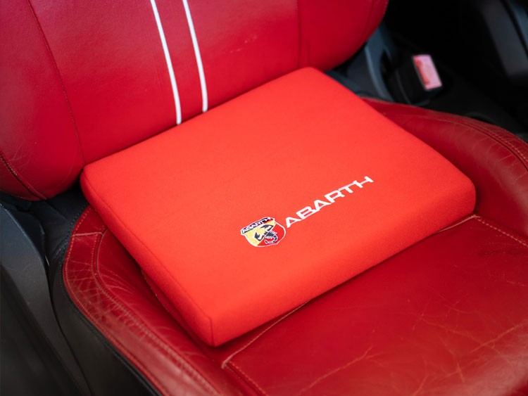 Seat Cushion - Red w/ ABARTH Crest + Logo in White