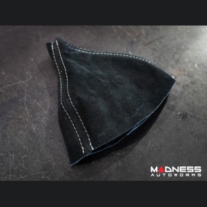 FIAT 500 Gear Shift Boot - Magneti Marelli - Black Suede w/ White Stitching