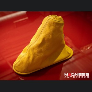 FIAT 500 eBrake Boot - Yellow Leather w/ White Stitching