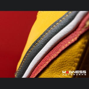 FIAT 500 Gear Shift Boot - Yellow Leather w/ Italian Stripes