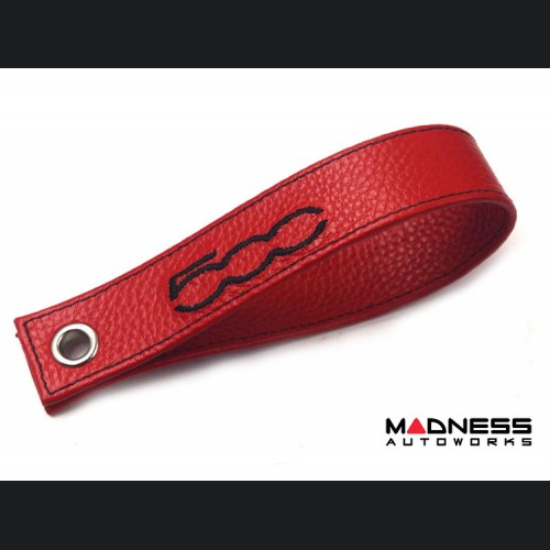 FIAT 500 Trunk Handle / Pull Strap - Red - Black 500 Logo