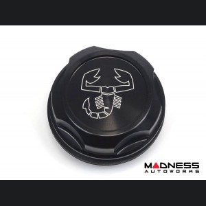 FIAT 500 Oil Cap - Black Anodized Billet w/ Scorpion Logo