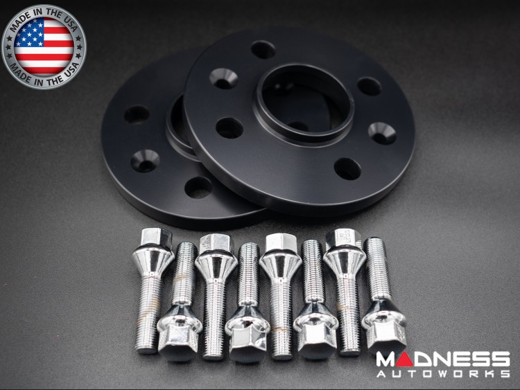 FIAT 500e Wheel Spacers by MADNESS - 12mm - set of 2 w/ extended bolts