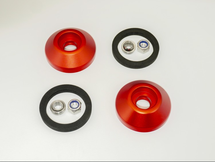 FIAT 500 Strut Top Mount Assembly Kit - Upgraded Replacement - Red Anodized - V3