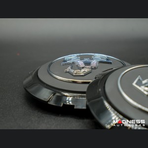 FIAT 500 Wheel Center Cap Set - set of 4 - Black - Scorpion Design