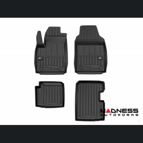 FIAT 500 Gen 2 Floor Liners - 3D All Weather - Pro Line - Black - Hybrid