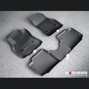 Fiat 500L Floor Liners - All Weather Rubberized - Front & Rear - Premium