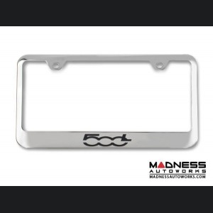 FIAT 500L License Plate Frame - Brushed Stainless Steel - 500L Logo - Standard