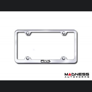 FIAT 500L License Plate Frame (Wideplate) - Polished Stainless Steel w/ 500L Logo