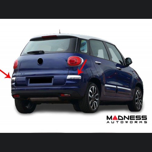 FIAT 500L Rear Bumper Cover - Chrome Stainless Steel - 2 Piece