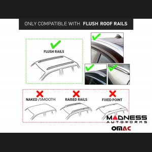 FIAT 500X Roof Rack Cross Bars - for models w/ factory roof rails - Silver - Trekking