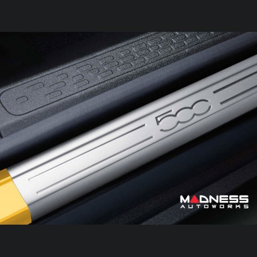 FIAT 500X Door Sills - Stainless Steel - 500 Logo