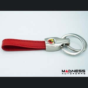 Keychain - ABARTH - Red Leather Strap w/ ABARTH Logo