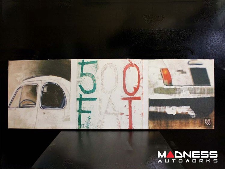 Classic Fiat 500 Artwork - Canvas Print - White