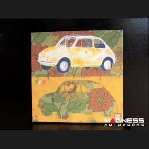 Classic Fiat 500 Artwork - Canvas Print - Yellow