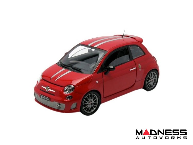 Fiat 500 Abarth Tributo Ferrari Die Cast Model Red 1 18 Scale By Mondo Motors
