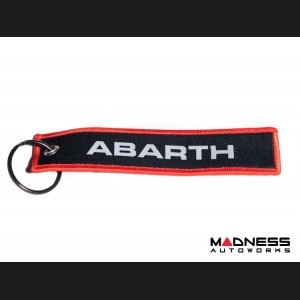 Keychain - ABARTH - Black w/ Red Outline + ABARTH Logos