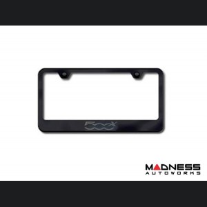 FIAT 500X License Plate Frame - Black Stainless Steel - 500X Logo - Standard
