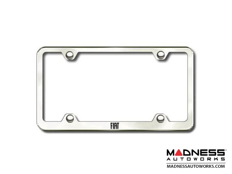 License Plate Frame - Wideplate - Chrome Finish w/ FIAT Logo