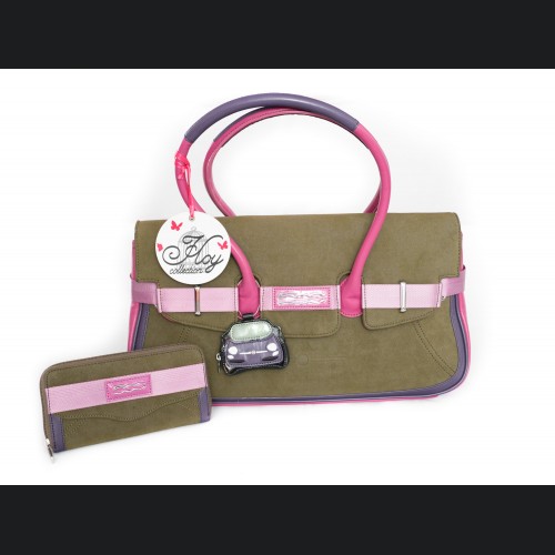 FIAT 500 Italian Ladies Handbag + Wallet Set - Chic Bicolor 