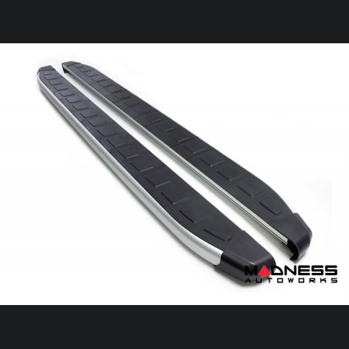 FIAT 500X Side Steps - ProSide Running Boards - Silver / Black