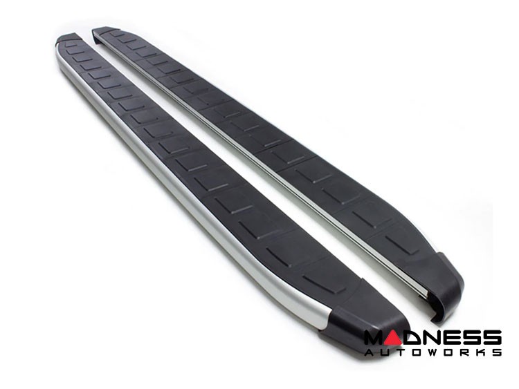 FIAT 500X Side Steps - ProSide Running Boards - Silver / Black