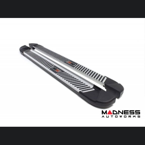 FIAT 500X Side Steps - PIRAMITLINE Running Boards - Silver / Black