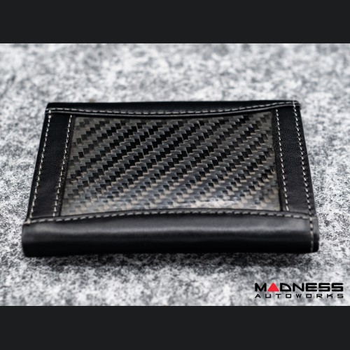 Wallet - Leather/ Carbon Fiber - Tri-Fold 