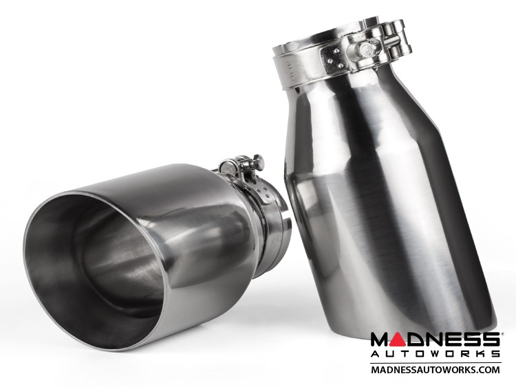 FIAT 500 Performance Exhaust - MADNESS - 1.4L Turbo - Cat-Back - Dual Exit - Lusso - Polished Slash Cut Tips