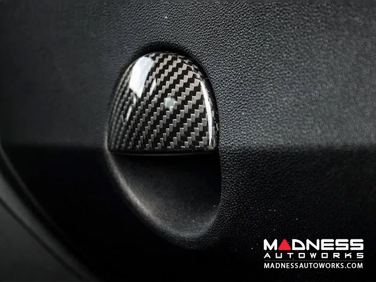 FIAT 500 Glove Box Door Handle Cover - Carbon Fiber - Italian Theme