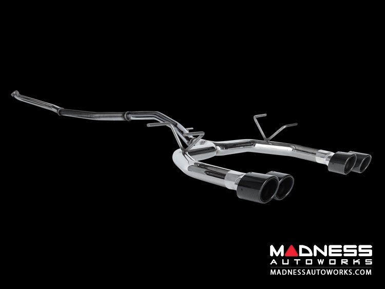 FIAT 124 Performance Exhaust by MADNESS - Monza - Dual Exit w/ Carbon Fiber Quad Tips 