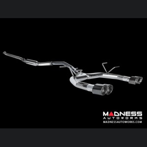 FIAT 124 Performance Exhaust by MADNESS - Lusso - Dual Exit w/ Black Chrome Quad Tips 
