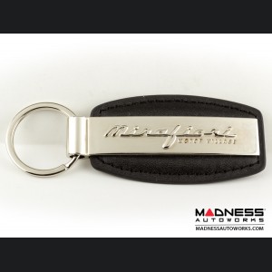 Keychain - Black Leather Strap w/ Mirafiori Logo