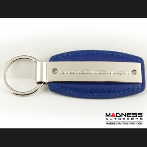 Keychain - Blue Leather Strap w/ Mirafiori Logo 