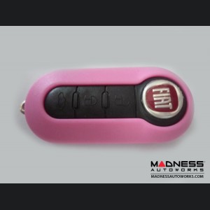 FIAT 500 Key Fob Housing and Uncut Key - Pink Case
