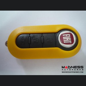 FIAT 500 Key Fob Housing and Uncut Key - Yellow Case