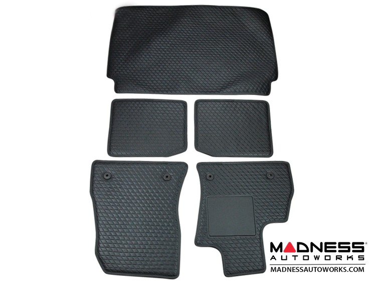 FIAT 500L Floor & Cargo Mat Set - Leather - Inpelle - Black