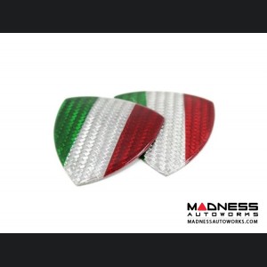 FIAT 124 Badges - Carbon Fiber - Italian Theme Shield