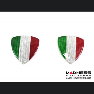 FIAT 124 Badges - Carbon Fiber - Italian Theme Shield