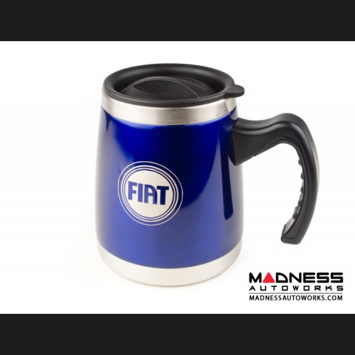 Desk Mug (16oz) - Stainless Steel - FIAT Logo - Blue Finish 
