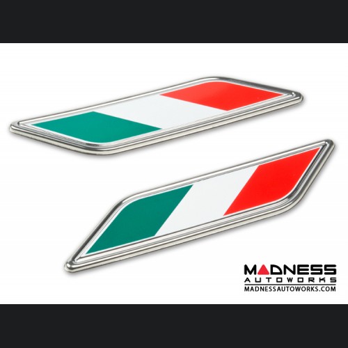 FIAT Fender Badges - set of 2 - Italian Flag Design